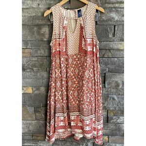Blue Rain Sleeveless Dress Print A-Line XXS‎